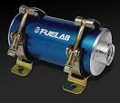 FLB41401-B: Fuelab Prodigy In-Line Injection Fuel Pump, -10 Jic Female Fittings, 75GPH @ 45psi (700+ BHP), Street/Strip High Pressure, Blue