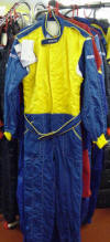 SPA1085Y56BY: Sparco Fashion 5 Race Suit, Size 56, Blue/Yellow